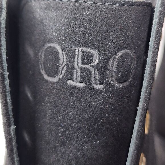Oro Los Angeles Black Crepe Suede Cap Toe Combat Boots Mens Size 11 main image 4